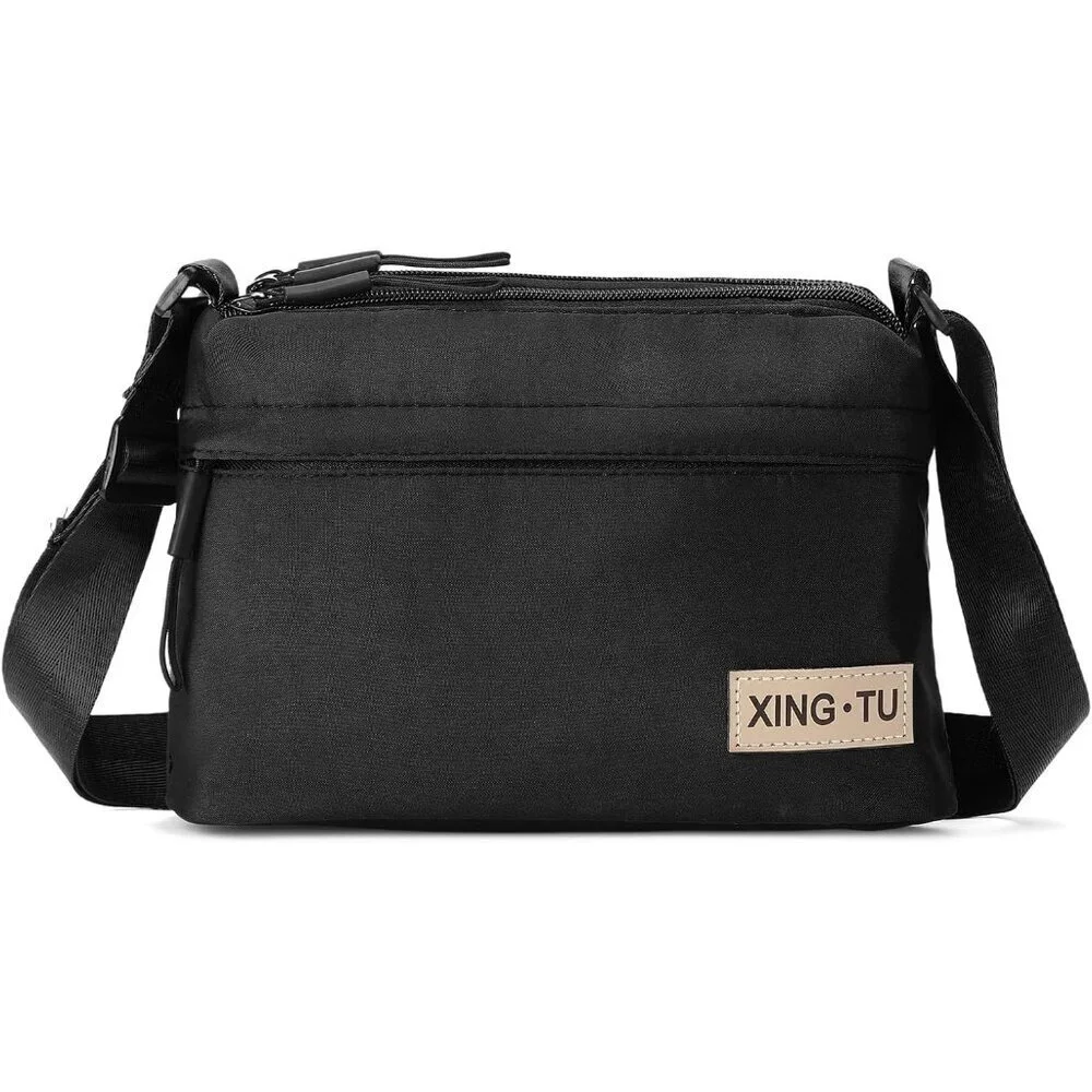 Crossbody Purse Nylon Small Shoulder Bag Multi-Pocket Adjustable Strap